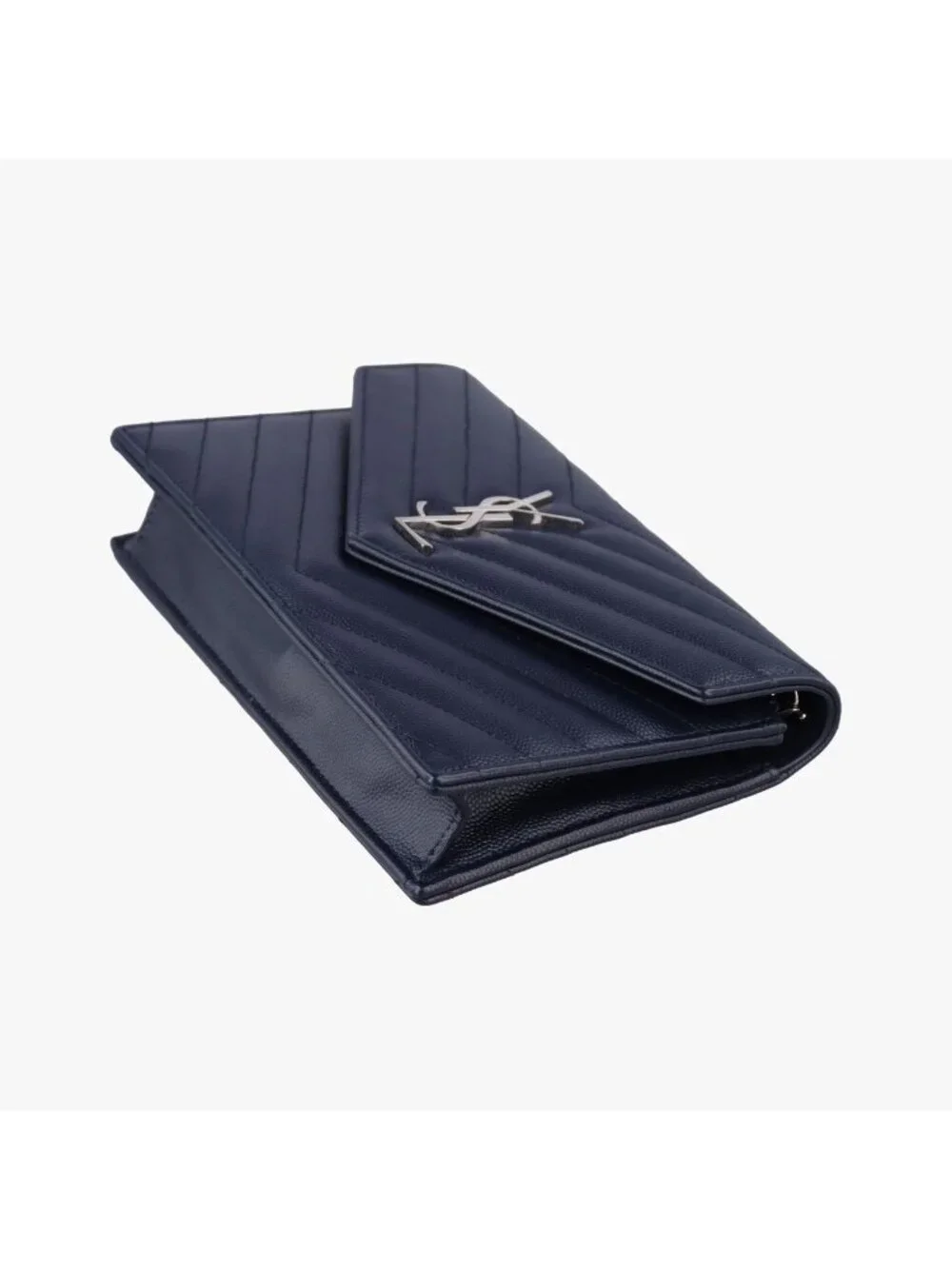 Saint Laurent Monogram Navy Caviar Leather Shoulder Bag